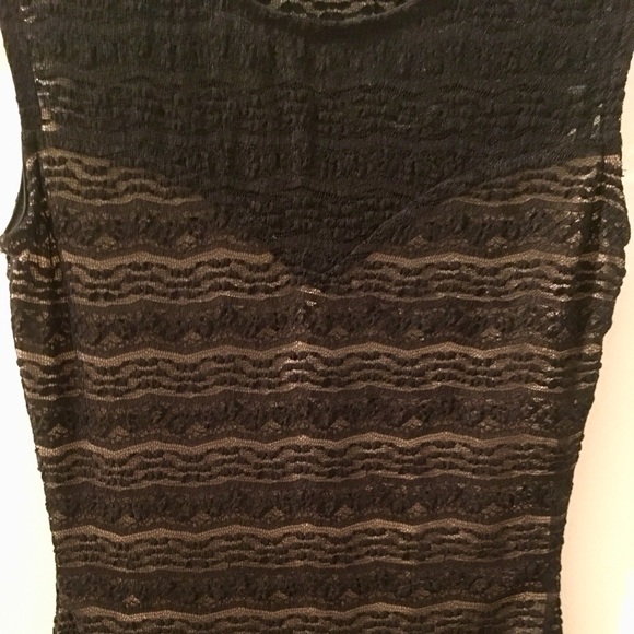 Black Lace Dress with Tan lining - Picture 4 of 6
